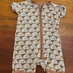 Little Sleepies Brown and White Bodysuit